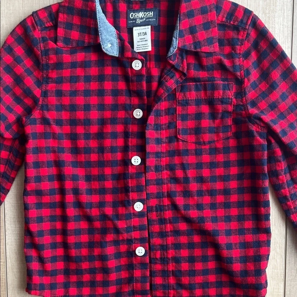 OshKosh B'gosh Kids Red and Black Checkered Shirt